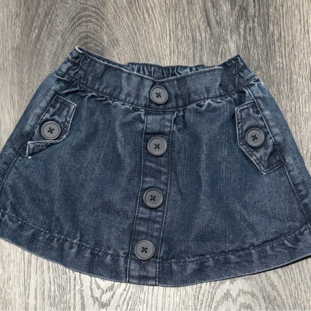 Okie Dokie Denim Skirt with Button Details